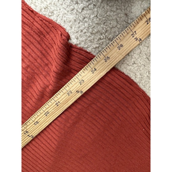 We The Free People Small Rust Ribbed Sweater Slit Back Long Sleeve Cowl Neck 2-3 - Picture 5 of 6